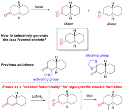 Maskovaná funkcionalita při regiospecifické tvorbě enolátů
