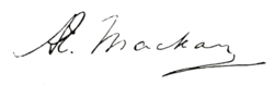 Æneas Mackay – podpis