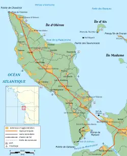 mapa ostrova Oléron