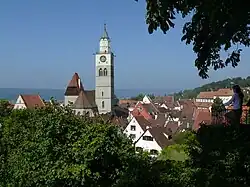 Pohled na staré město ze zahrady muzea