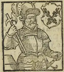 Čeněk z Lipé (B. Paprocký, Zrcadlo slavného Markrabství moravského, 1593)