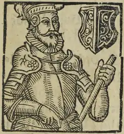 Čeněk z Vartenberka (kresba B. Paprockého, Zrcadlo slavného Markrabství moravského, 1593)