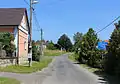 Křižovatka v severní části vesnice