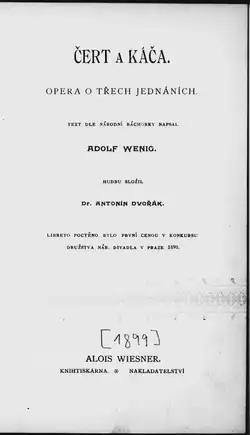 Knižní vydání opery z roku 1899