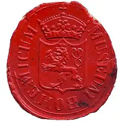 Pečeť ku příležitosti zalo­žení Musea Království českého v roce 1818