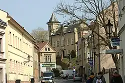 Pohled z Českého Dubu I do Českého Dubu II s Husovým sborem