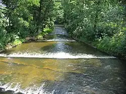 Rameno Ostružné těsně před soutokem s Otavou na okraji Sušice
