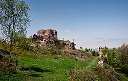 Šarišský hrad nad městem Veľký Šariš