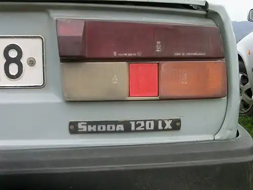 Typový štítek Škoda 120 LX