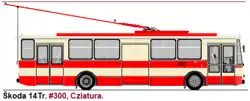 Nákres trolejbusu Škoda 14Tr ev. č. 300