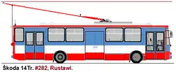Nákres trolejbusu Škoda 14Tr ev. č. 282