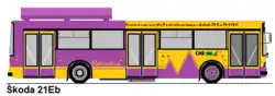 Výkres prototypu autobusu Škoda 21Eb