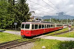 Jednotka řady 405.95 ve stanici Štrbské Pleso