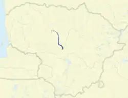 Mapka průběhu toku řeky Šušvė