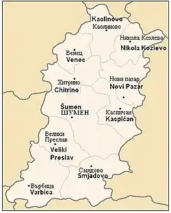 Obština Venec na mapě