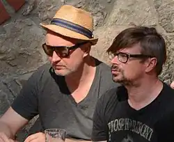 Jaromír Švejdík (Jaromír 99) a Jaroslav Rudiš, autoři komiksu Alois Nebel