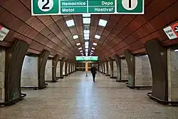 Interiér stanice Želivského