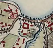 Hrad na mapě od Friedricha vos Miga