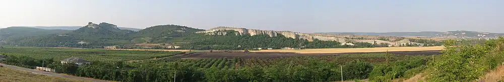 Panorama řeky Belbek z vesnice Tankovo