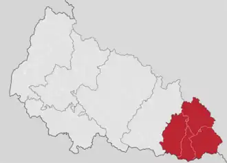 Poloha rajónu v Zakarpatské oblasti