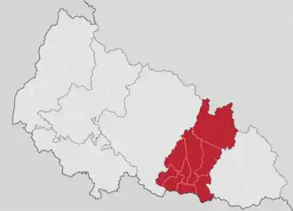 Poloha rajónu v Zakarpatské oblasti