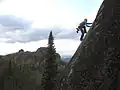 Lezec při výstupu na Čtvrtý sloup