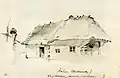 Dům rodičů v Kirylivce (perokresba, 1843)