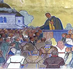 Nástěnná malba v kostele Srdce Kristova