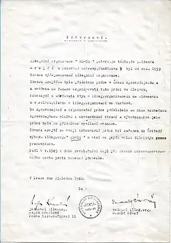 Potvrzení o odboji - RU-DA