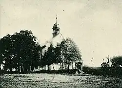 Kostel Nanebevzetí Panny Marie na pohlednici z roku 1901