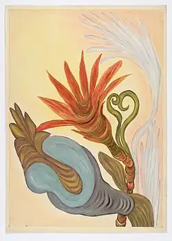 Bez názvu, tempera a pastel, 60. léta