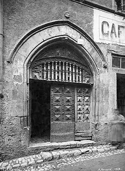 Porte sur rue d'une maison au 9, rue d'Aigues-Passe, Mende, 1888