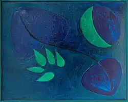 František Hodonský, V noční zahradě, olej, plátno, 1999