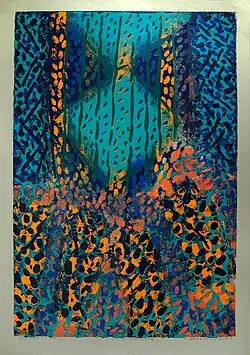 František Hodonský, Lužní prostor, dřevořez, 2001