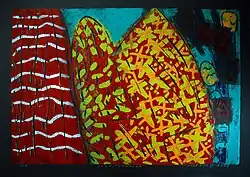 František Hodonský, Jarní zahrada, dřevořez, 2003