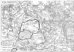 Hranice dobývacího prostoru lomu Chabařovice.