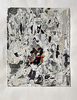 Jiří Kolář: Sklopená tvář (1960), stratifie