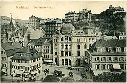 Karlovy Vary - Becherovo náměstí (Becherplatz), r. 1907