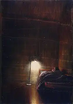 V noci, akryl na párané riflovině (2009)