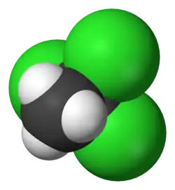 1,1,1-trichlorethan - model molekuly