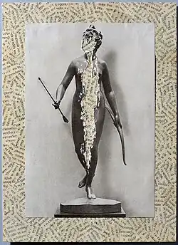 Jiří Kolář: Bez názvu (1965), škrábaná koláž s chiasmáží