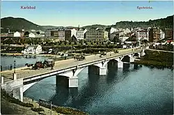 Karlovy Vary - provoz na Chebském mostě (Egerbrücke), r. 1910