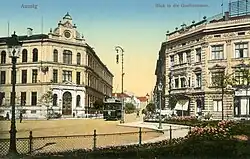 Tramvaj v dnešní Masarykově ulici v Ústí nad Labem (r. 1911)