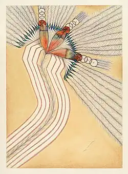 Bez názvu, pastel, propiska, anilinové barvy, 1. pol. 70. let