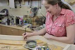 Miluše Poupětová v ateliéru