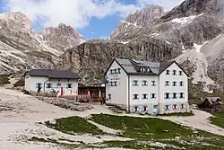 Vajolethütte v horské skupině Rosengarten