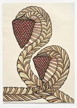 Bez názvu, kresba a háčkovaná aplikace s výšivkou, 1. pol. 70. let