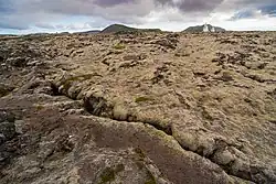 Staré lávové pole jižně od městě Vogar