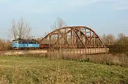 Most přes Ostravici mezi Kunčicemi a Vítkovicemi