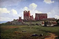 Zříceniny Hammershusu od Antona Eduarda Keildrupa, 1848